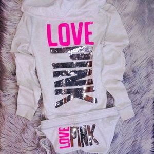 Victoria secret Pink bling hoodie & shorts set